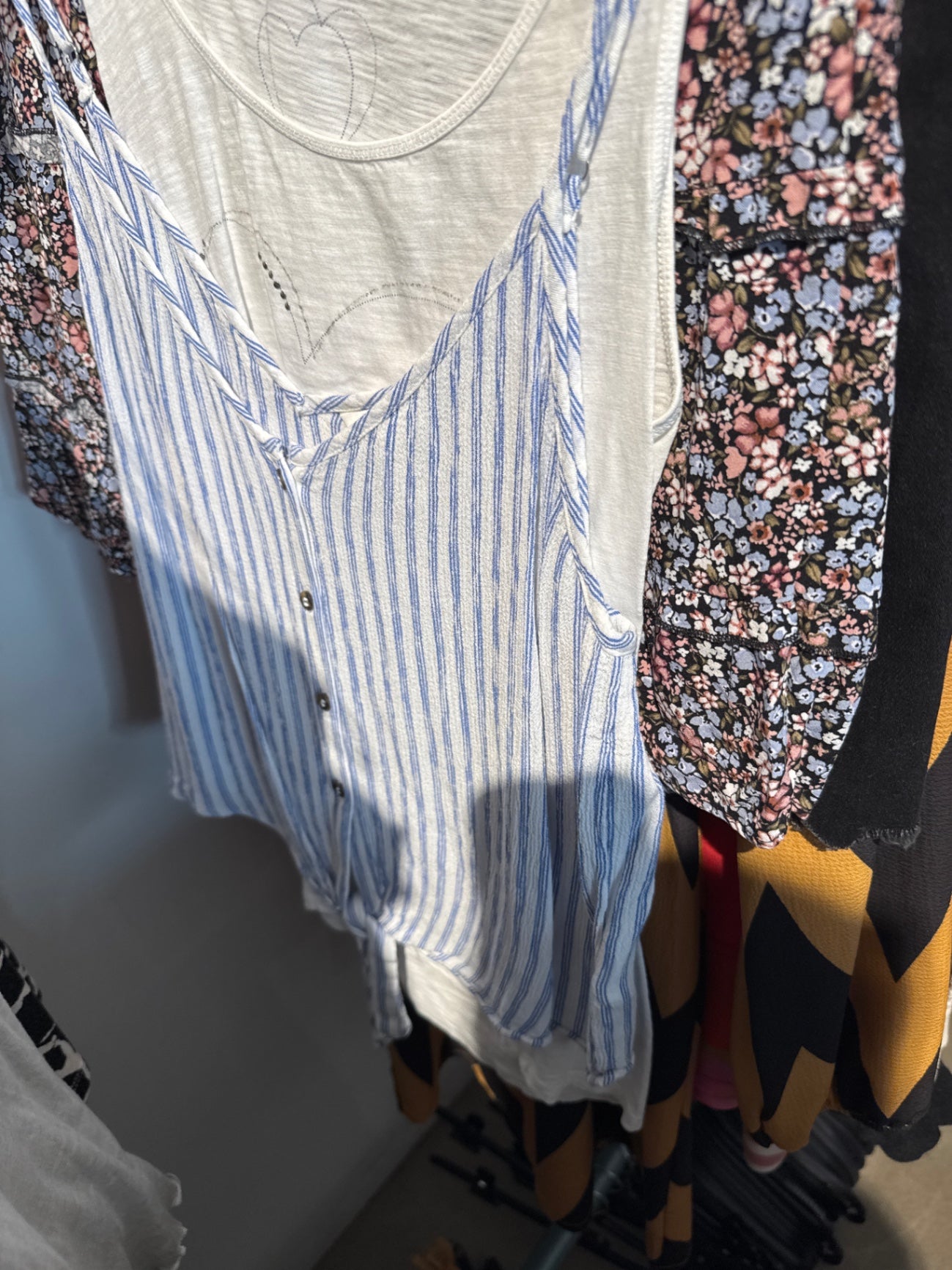 H&M Top Weiß und Blau Gr.: M