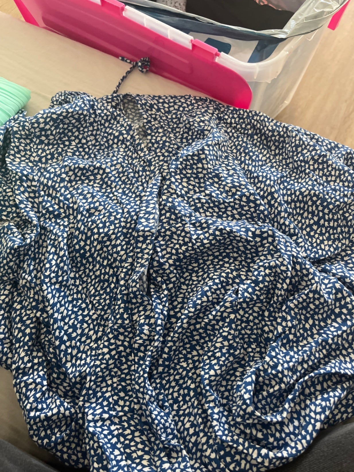Wickelkleid Blau weiß Gr.: L