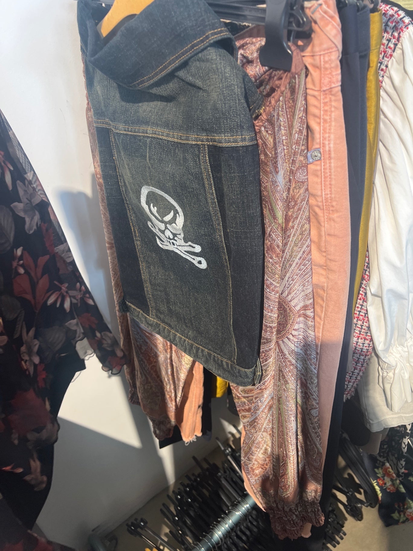 Jeansjacke Hund Dunkelblau