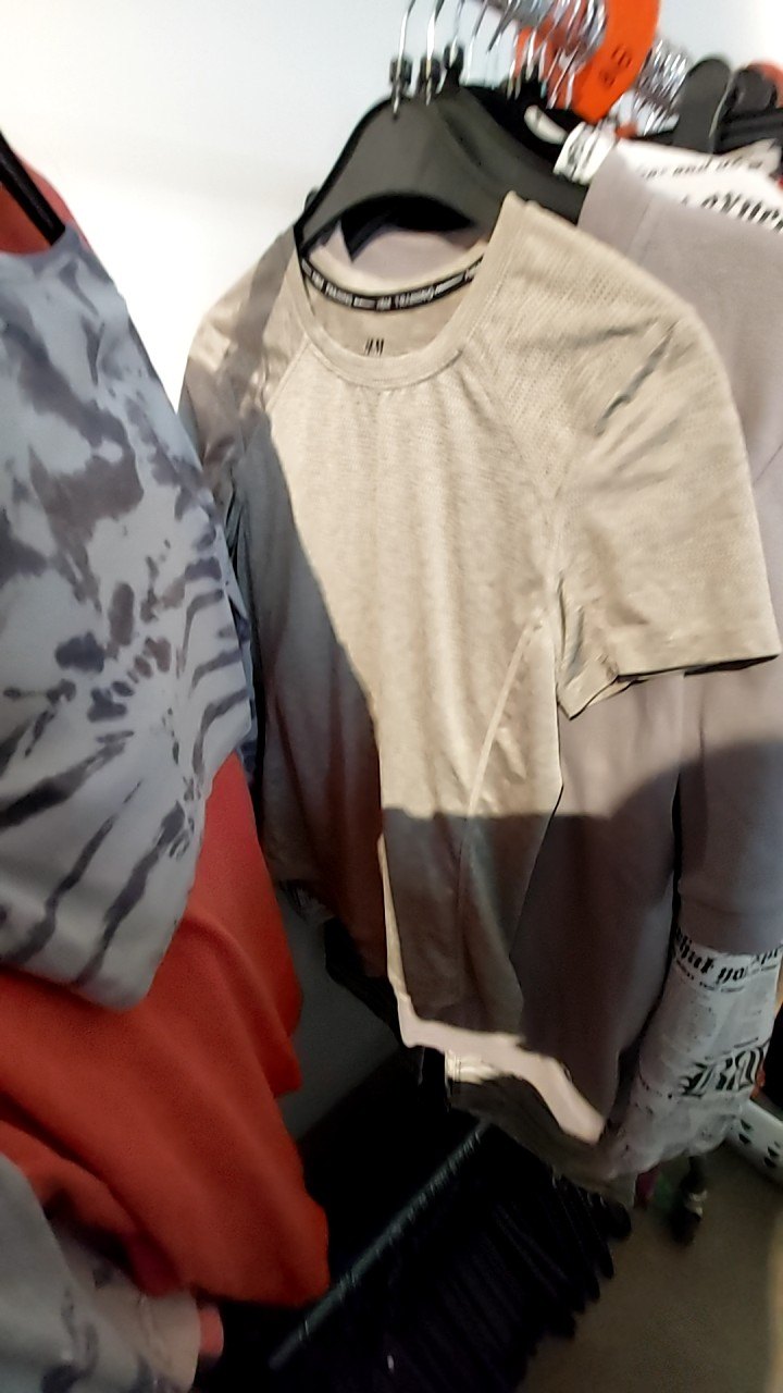 H&M Sport T-Shirt Beige/Grau Gr.: S
