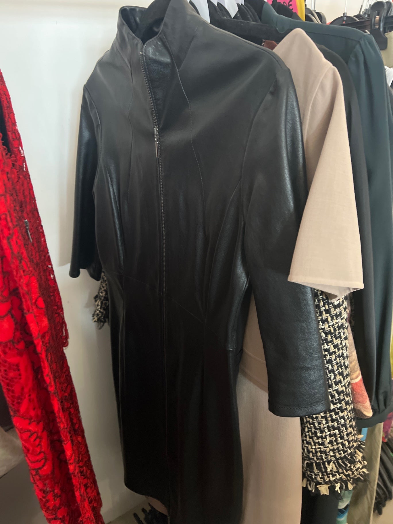 ARMA Lederkleid Schwarz Gr.: M