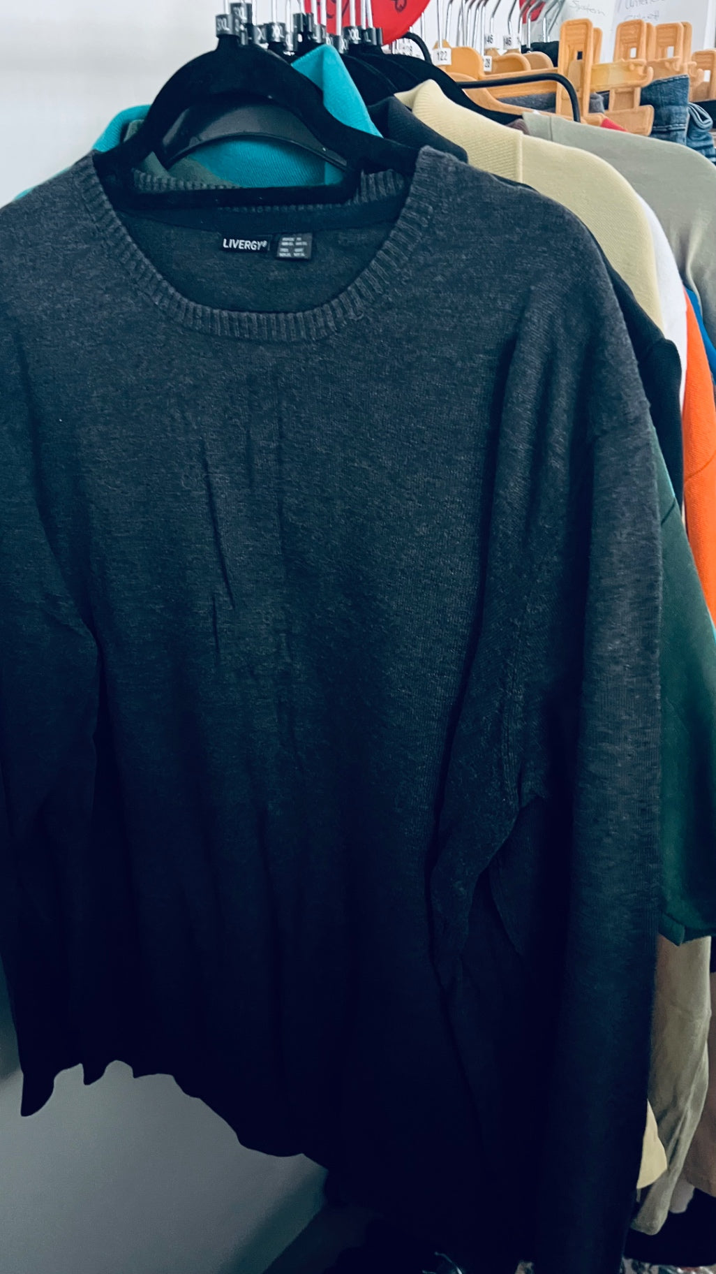 LIVERGY Pullover Dunkelgrau Gr.: 3XL