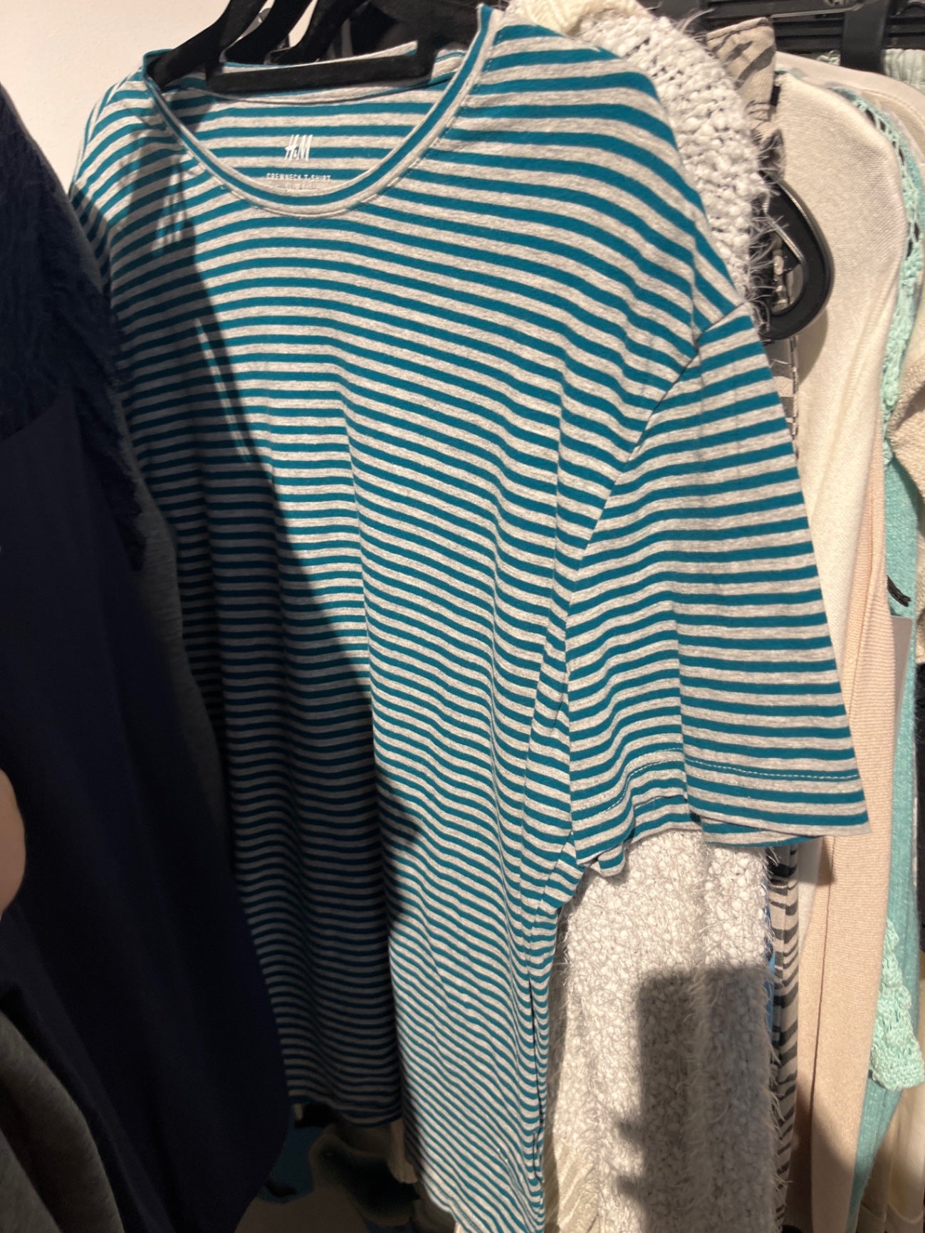 H&M T-Shirt Blau streifen Gr.: L