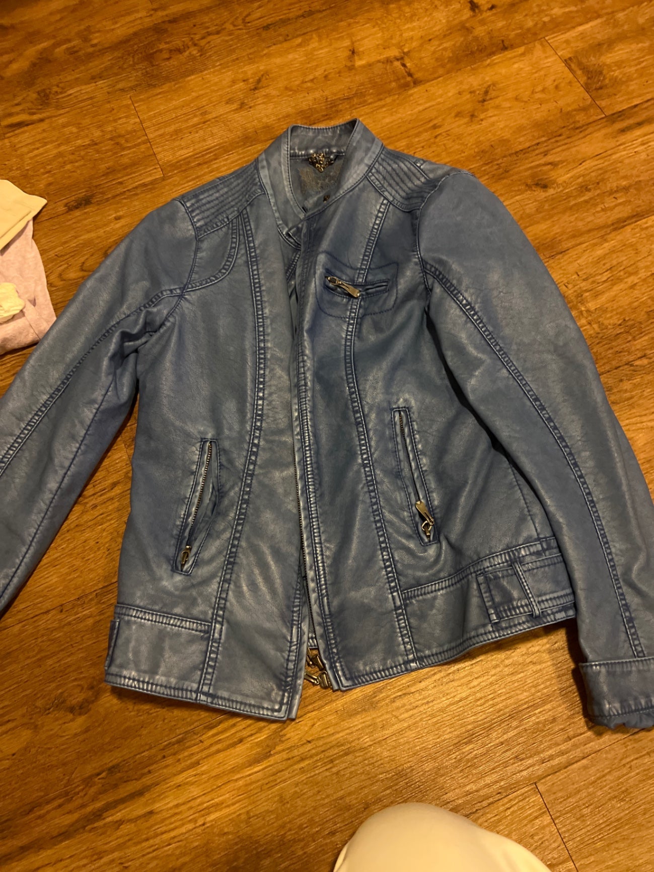 KunstLederjacke Blau Gr.: S