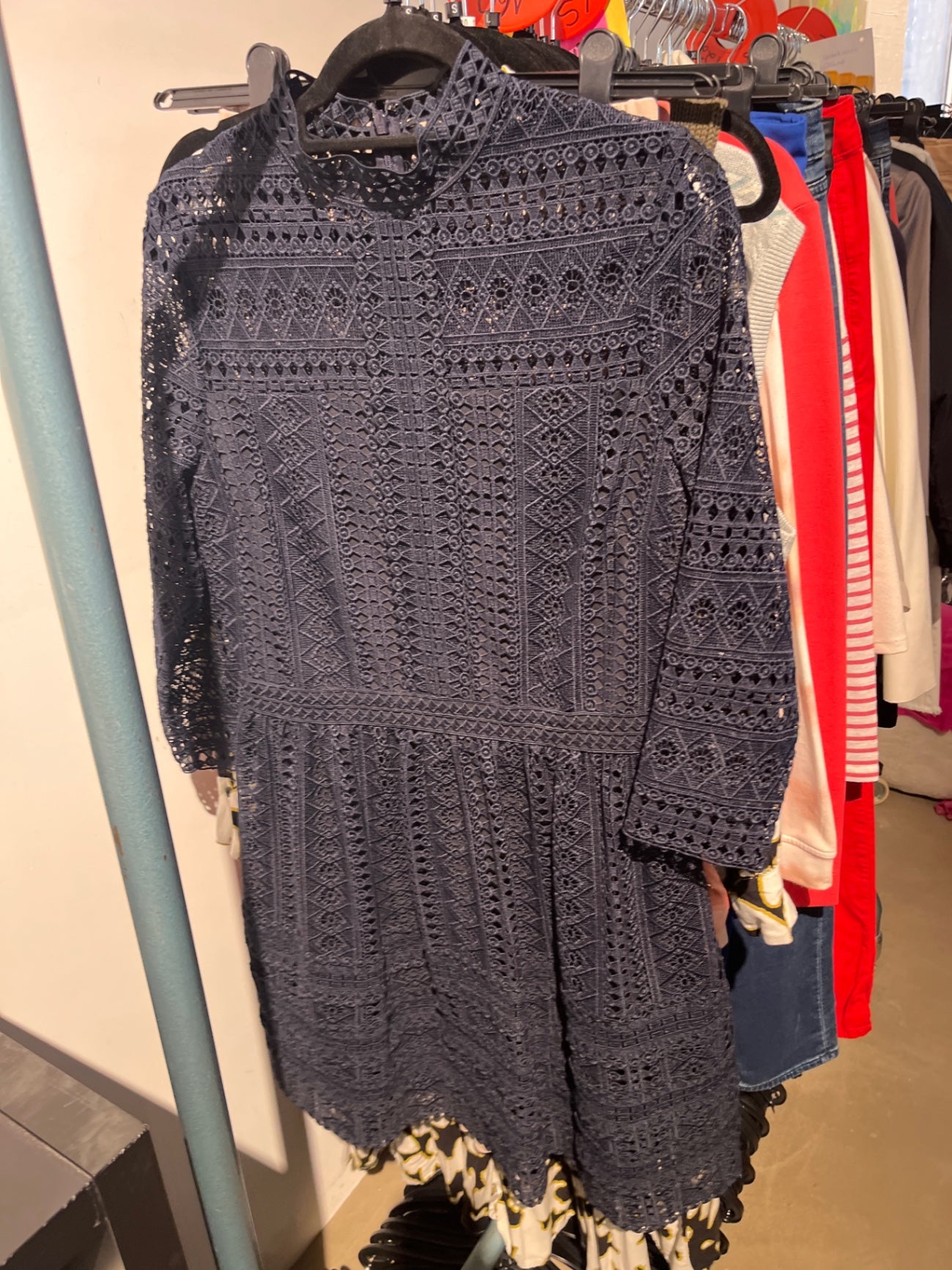 Kleid Spitze Dunkelblau Gr.: M