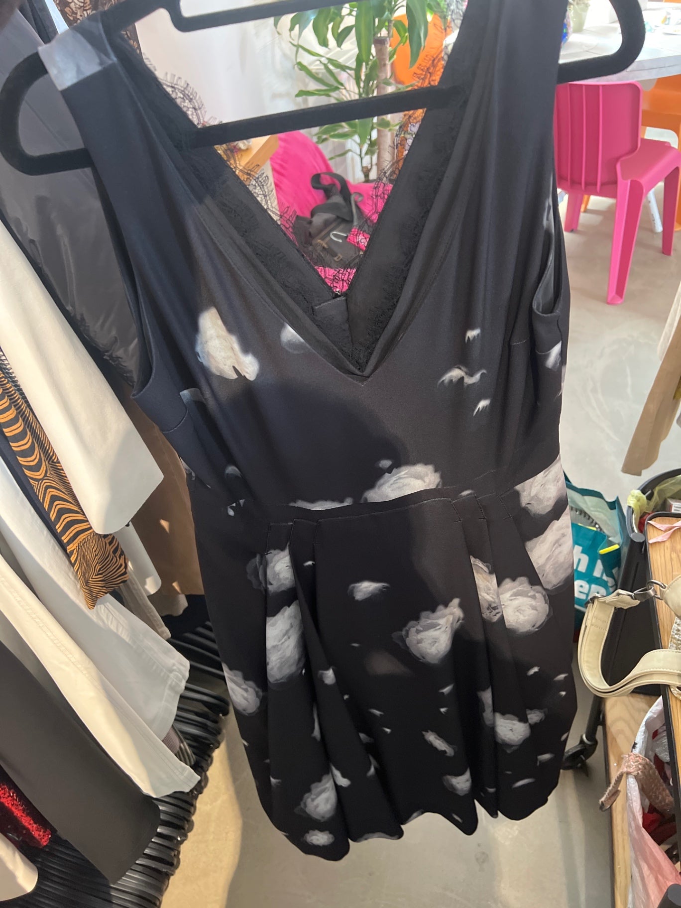 Beymen Collection Kleid Schwarz weiße Wolkenmuster Gr.: L