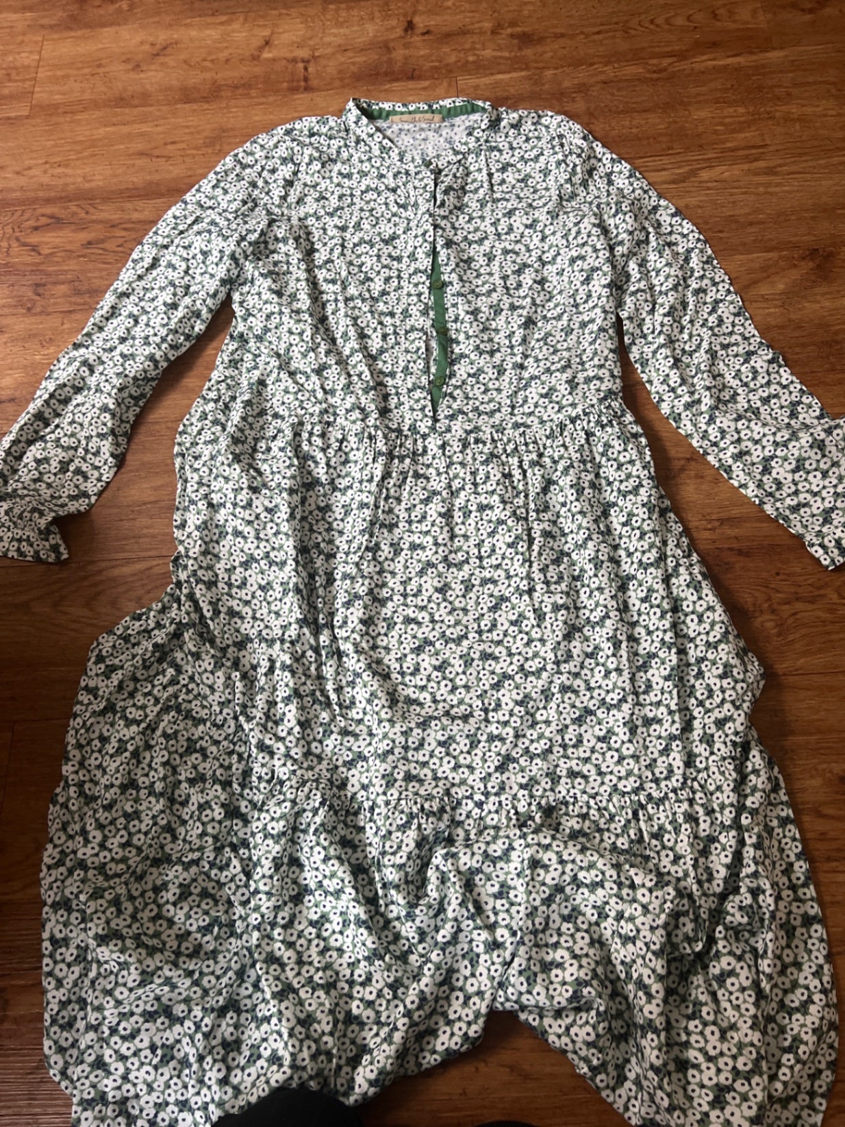 Smith & Soul Kleid Weiß Grün Gr.: S