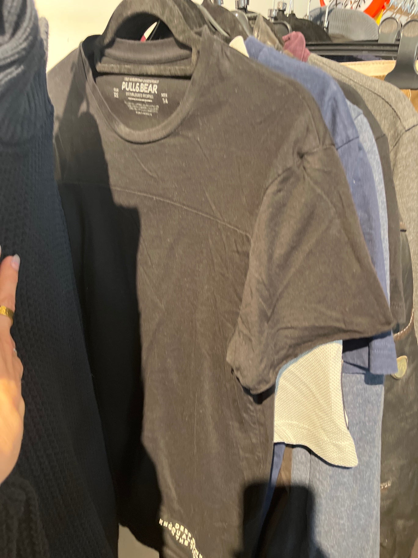 PULL&BEAR T-Shirt Schwarz Gr.: S