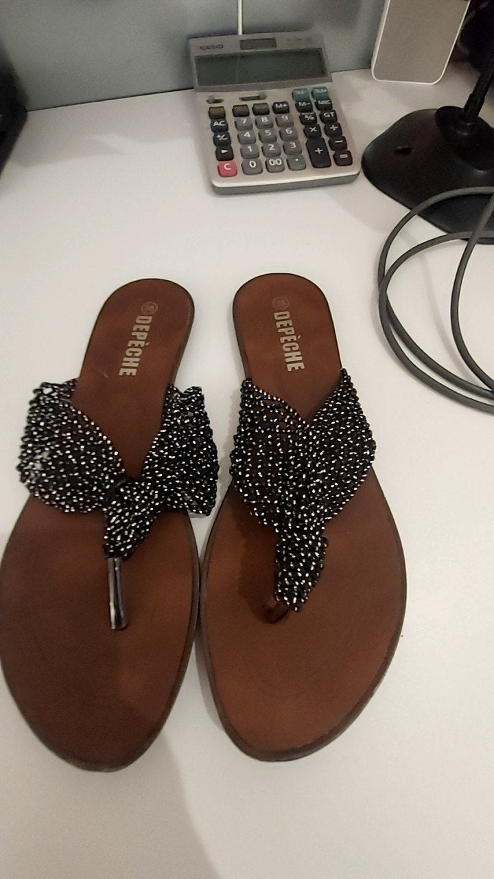 Depeche Schuhe Schwarz mit Glitzer Gr.: 38