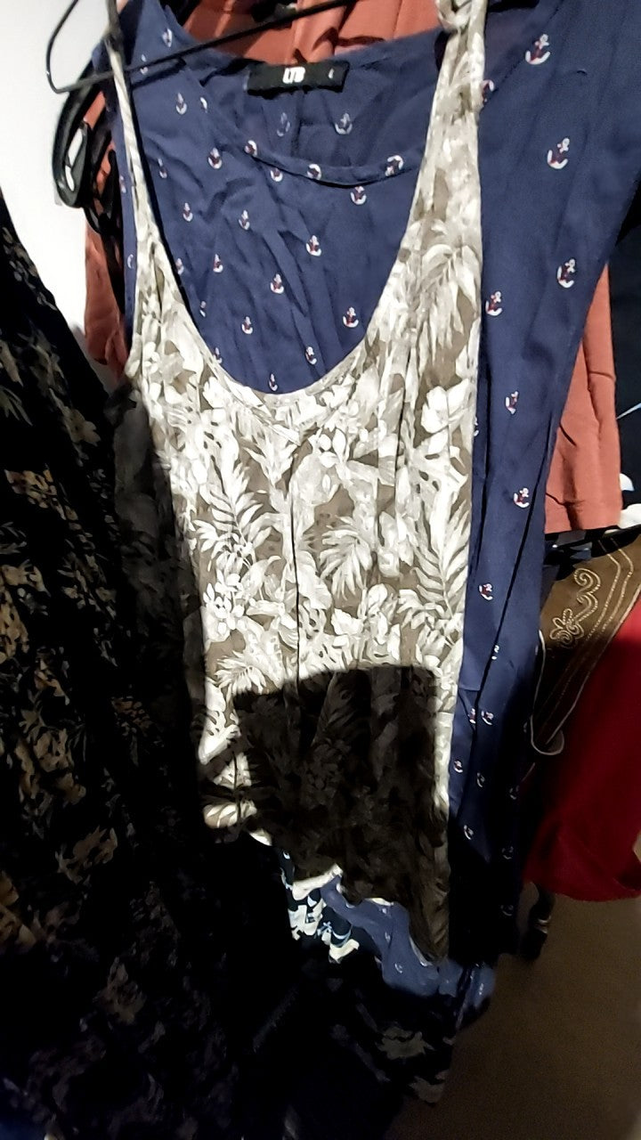 H&M Top Grün/Braun/Weiß Gr.: L