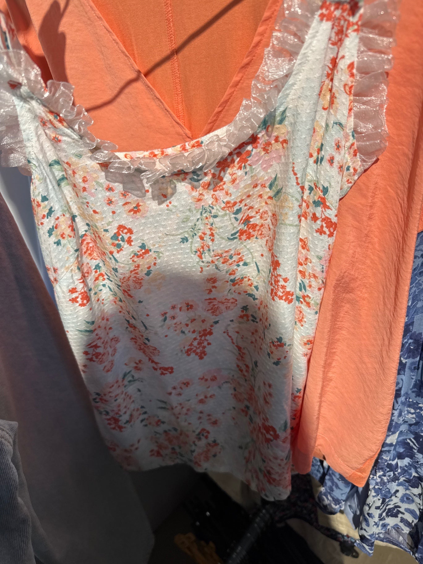 Ärmellose Bluse Blumen Gr.: M