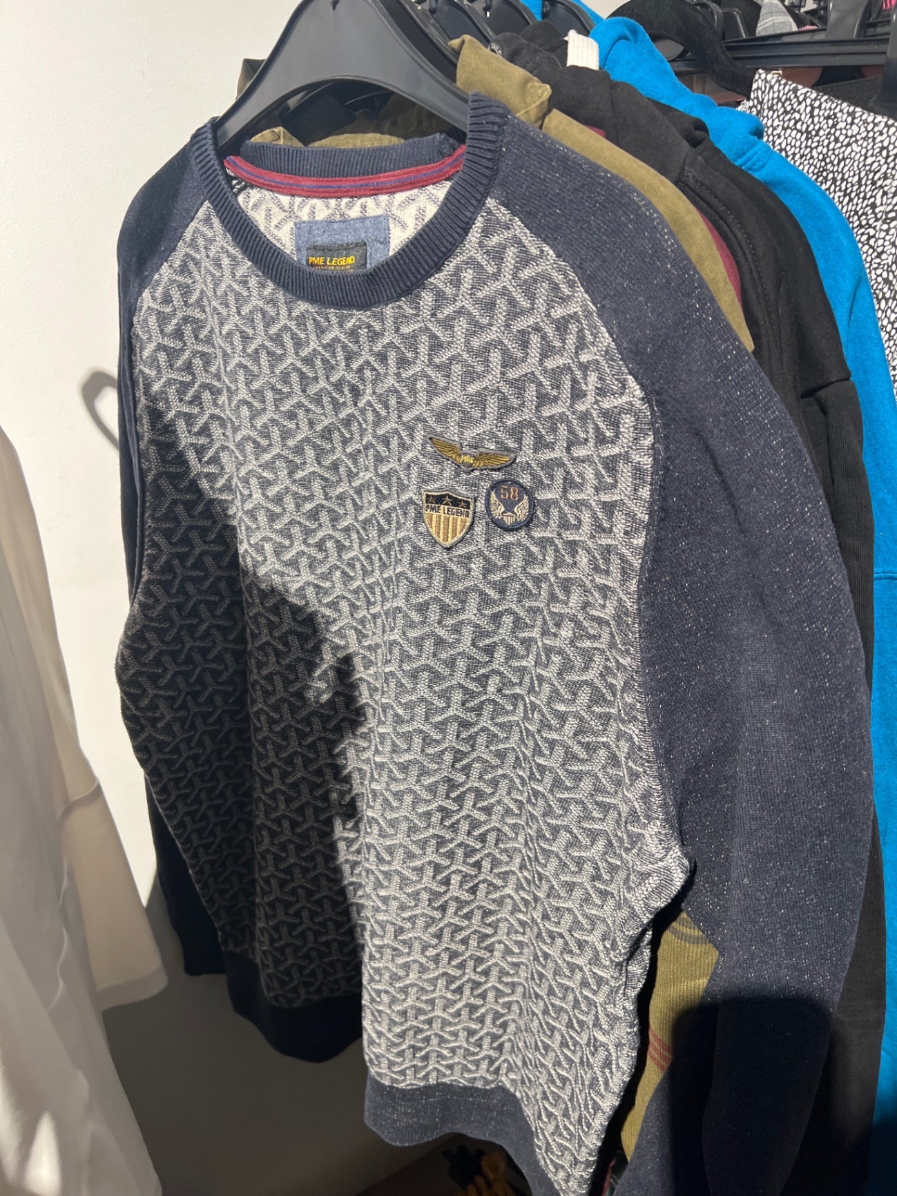 PME Legend Pullover Grau Dunkelblau Gr.: XXL