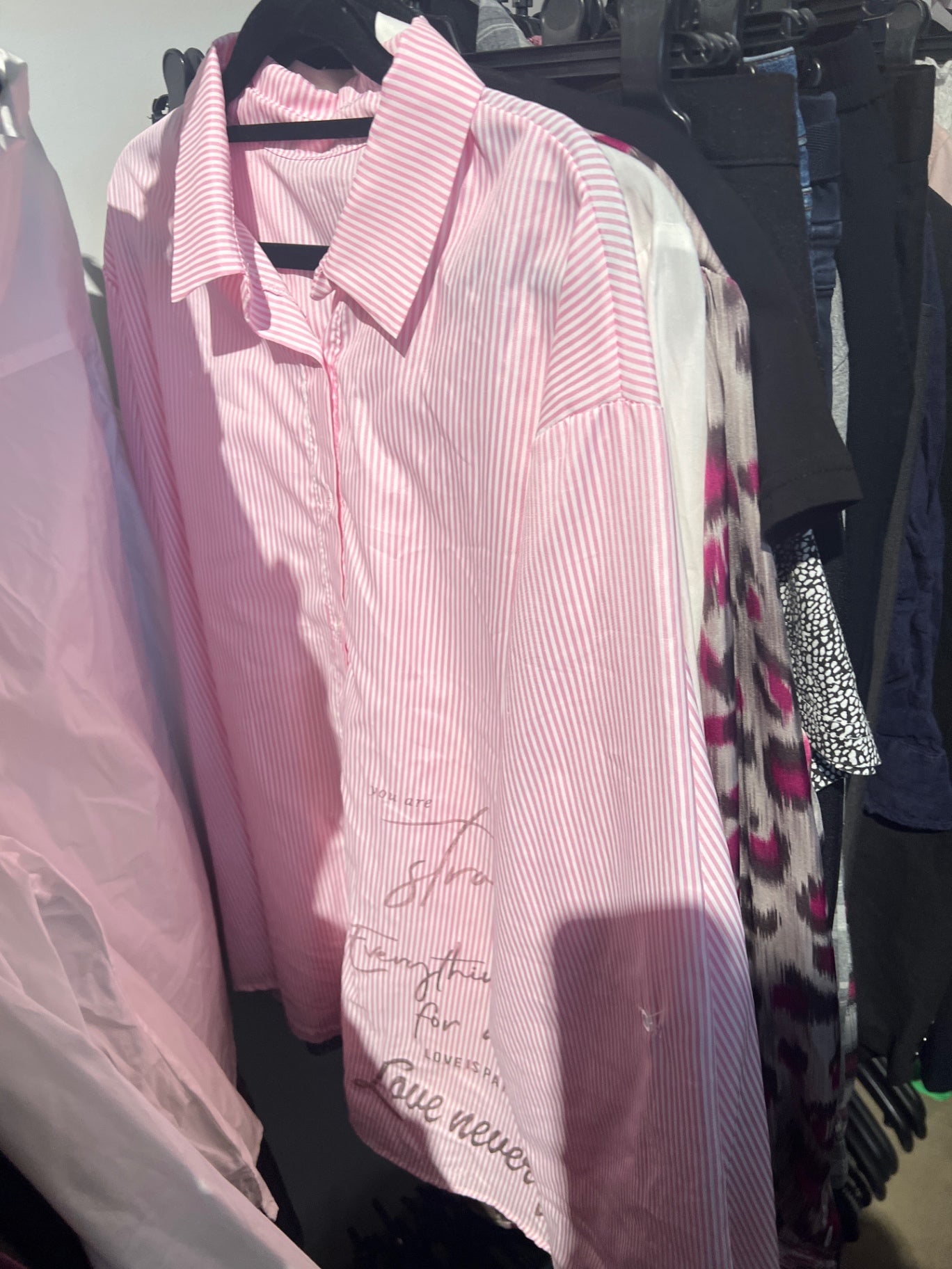 Hemd Pink und Weiß Gr.: 4XL