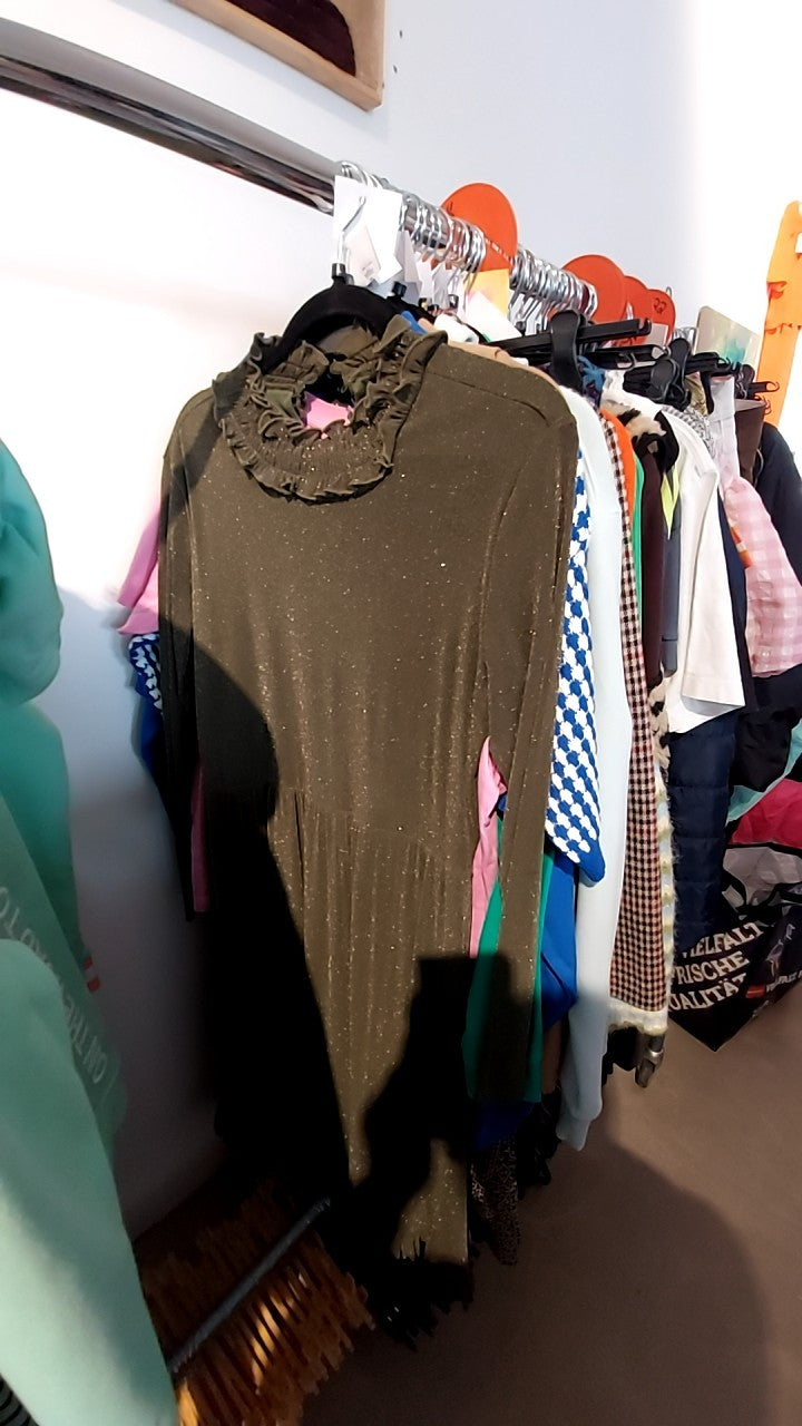 YAS Kleid Grün/Glitzer Gr.: L