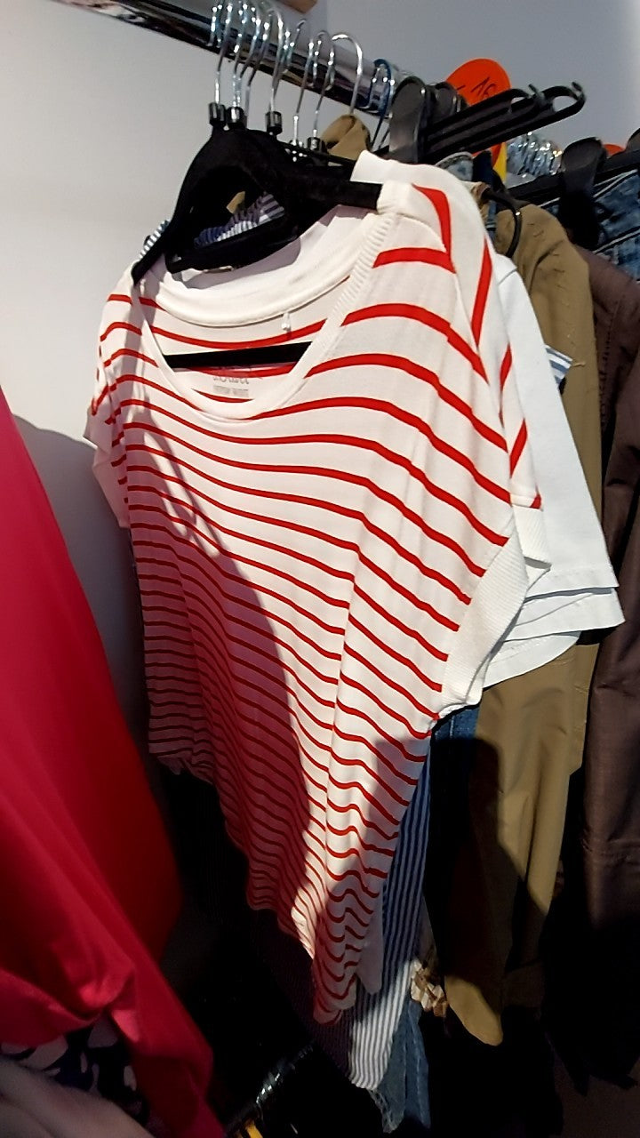 S. Oliver T-Shirt Weiß mit Rot Gr.: L