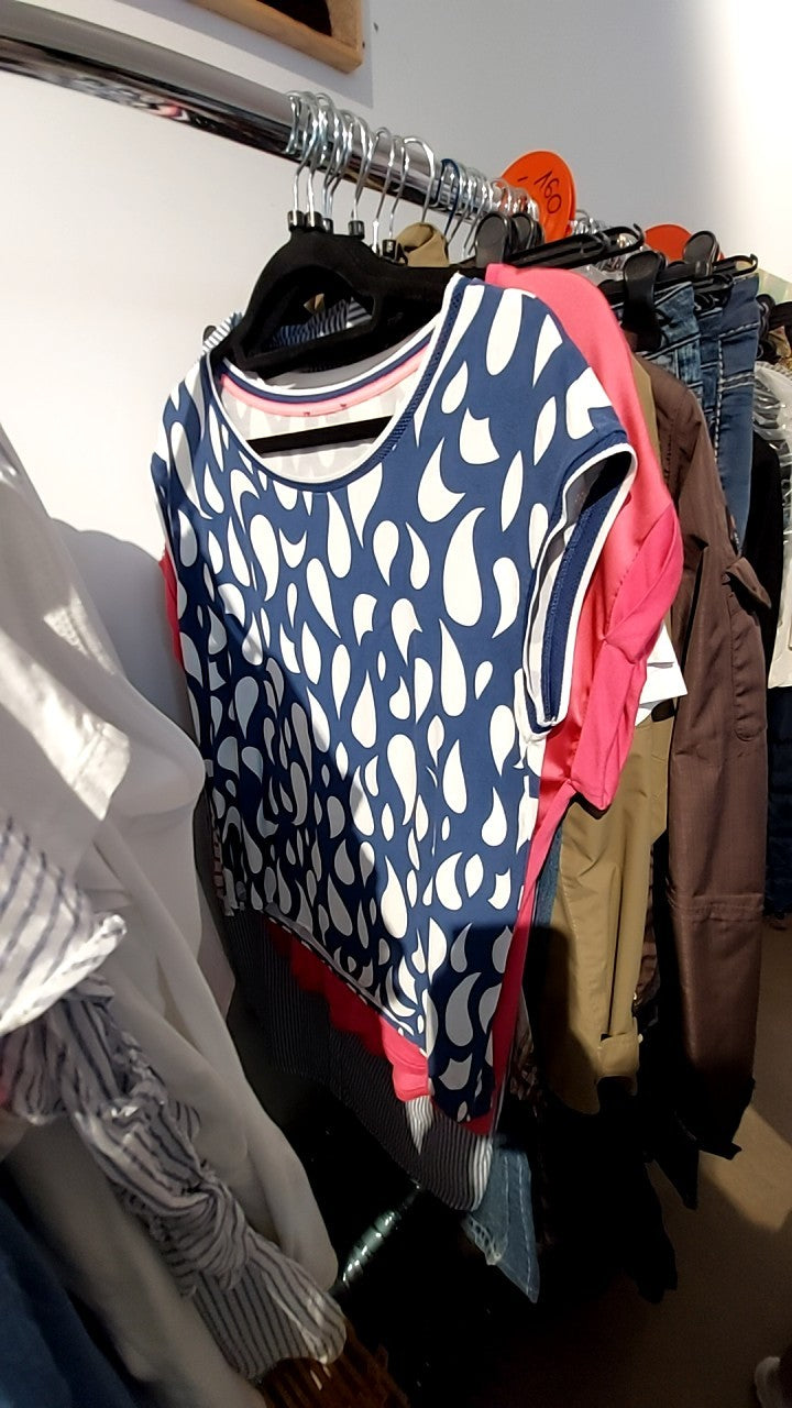 Top Blau, Weiß, Pink Gr.: L