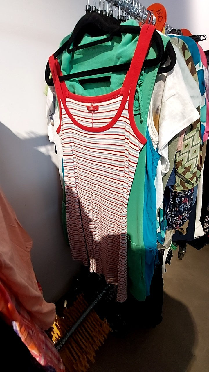 EDC Kleid Rot, Weiß, Blau Gr.: M