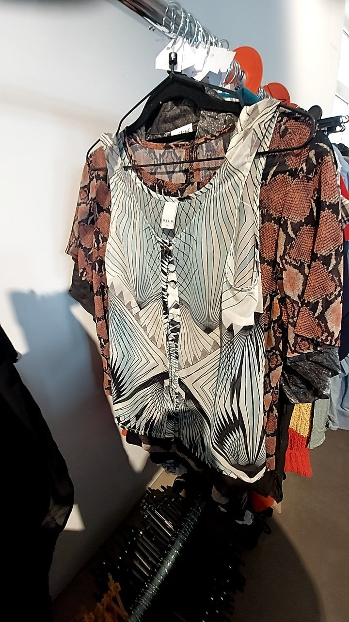 VILA Top Beige,Schwarz,Türkis Gr.: XS
