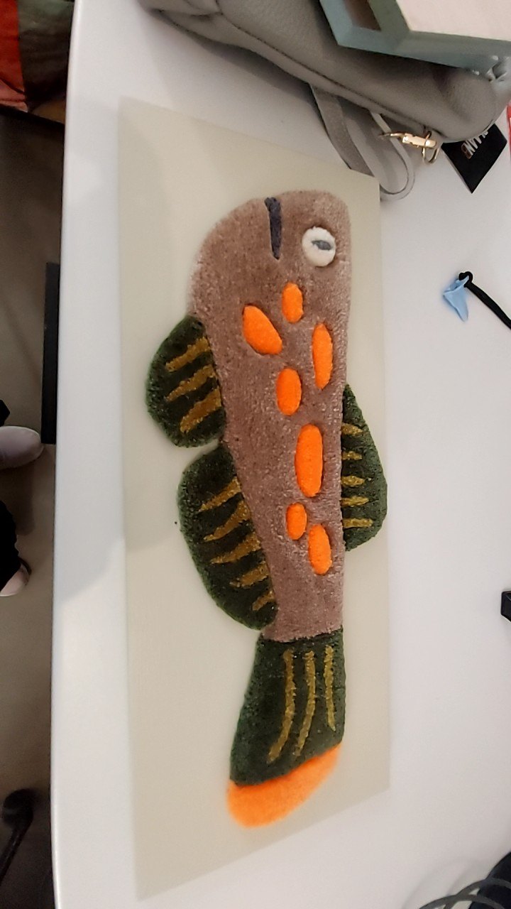 Tufftastic Teppichbild Fisch Braun/Grün/Orange