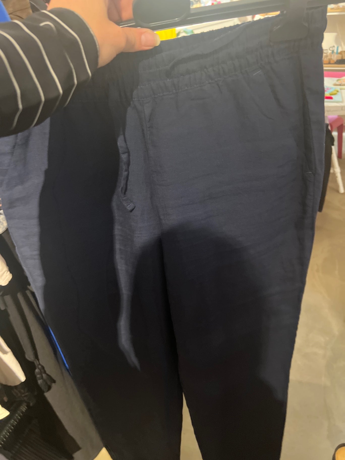 BODYFLIRT Leinenhose Dunkelblau Gr.: M
