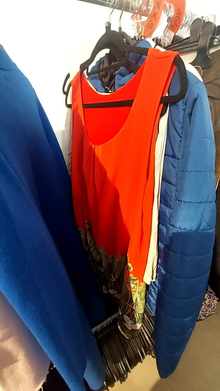 Kleid Rot/Grün Gr.: L