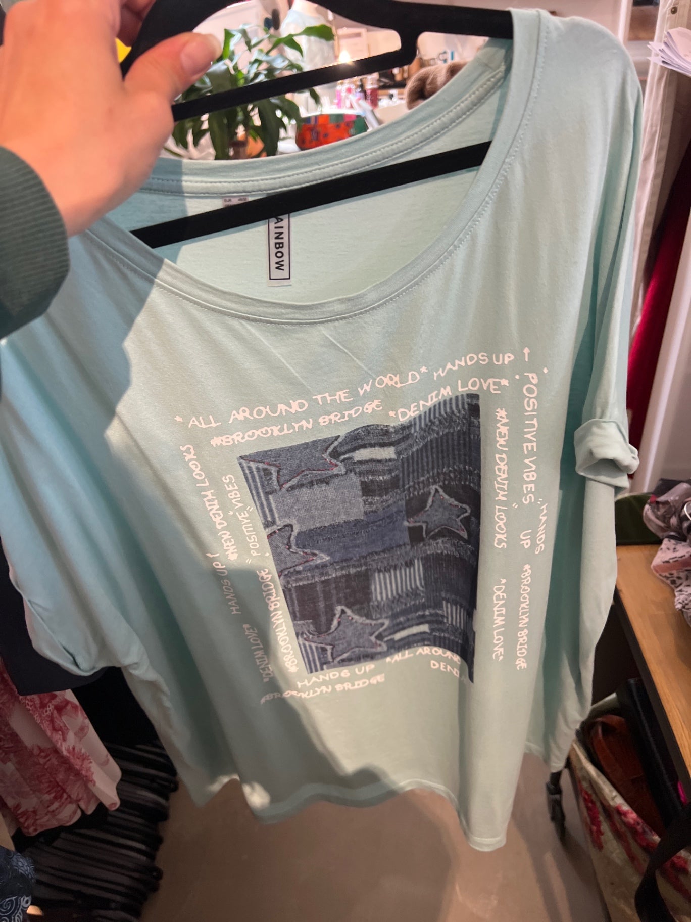 Rainbow T-Shirt Hellblau Gr.: 48