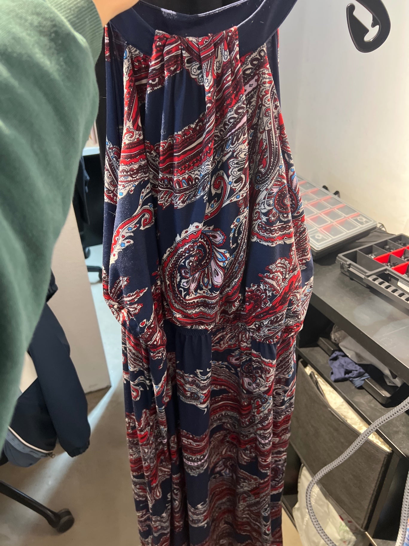 Bodyflirt Kleid Blau mit Rot Gr.: 46