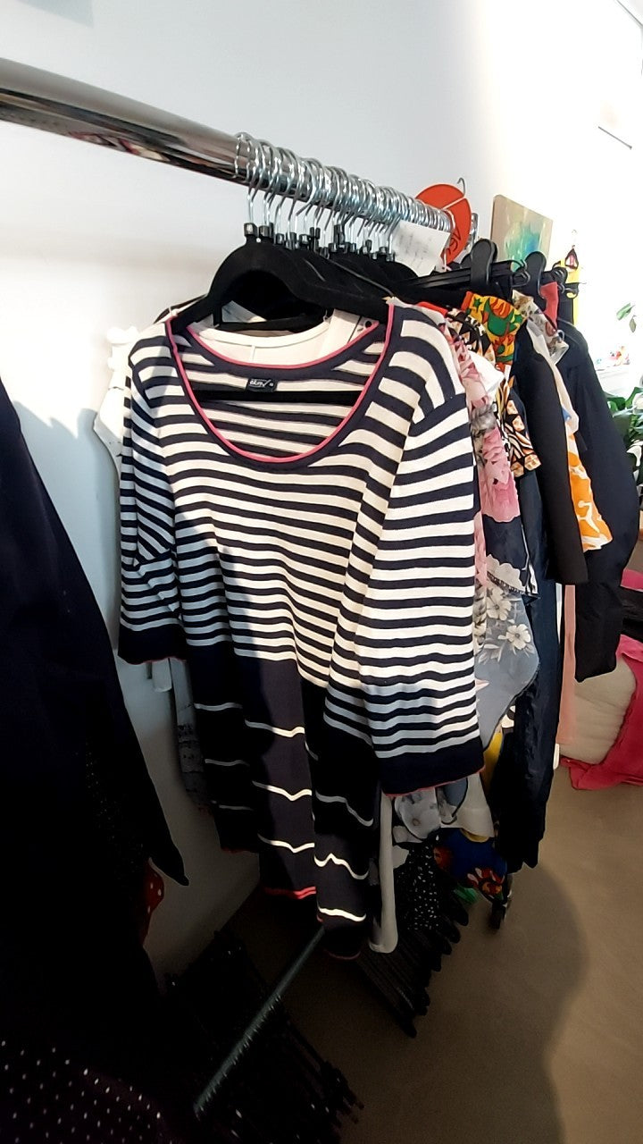 Okay Kleid Blau/Weiß Gr.: 46