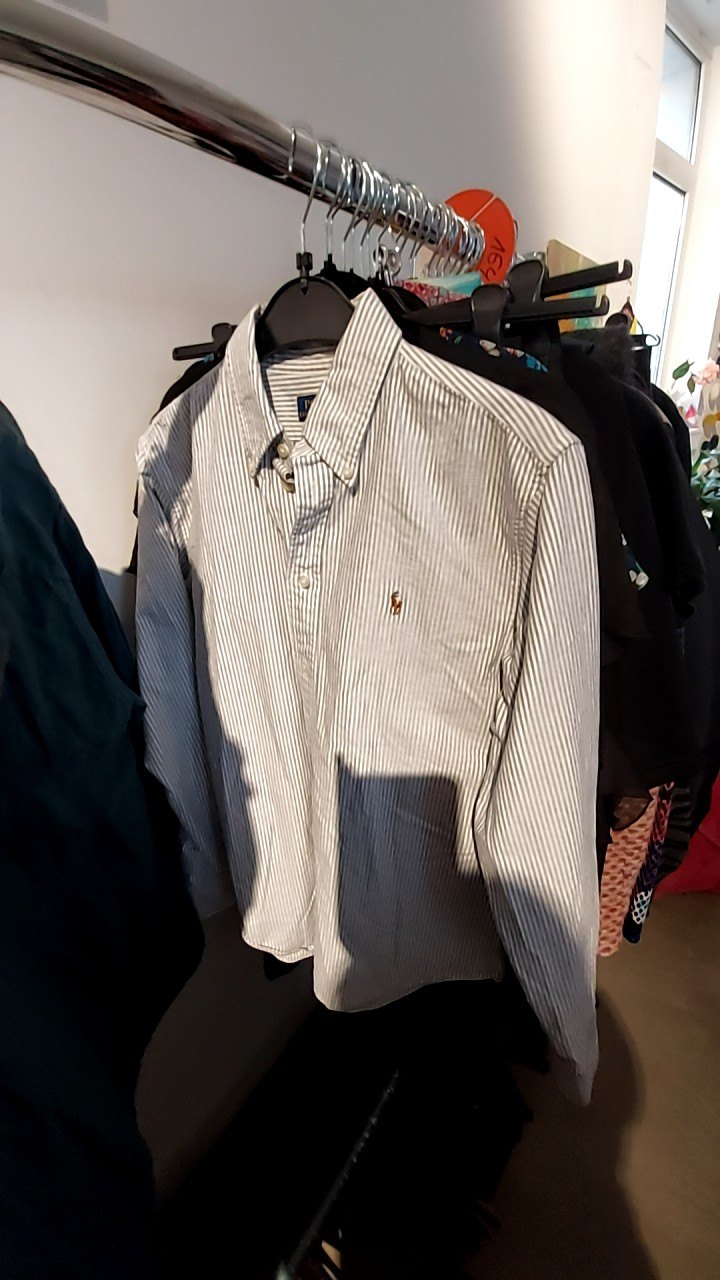 Polo Ralph Lauren Hemd Weiß/Grau Gr.: M