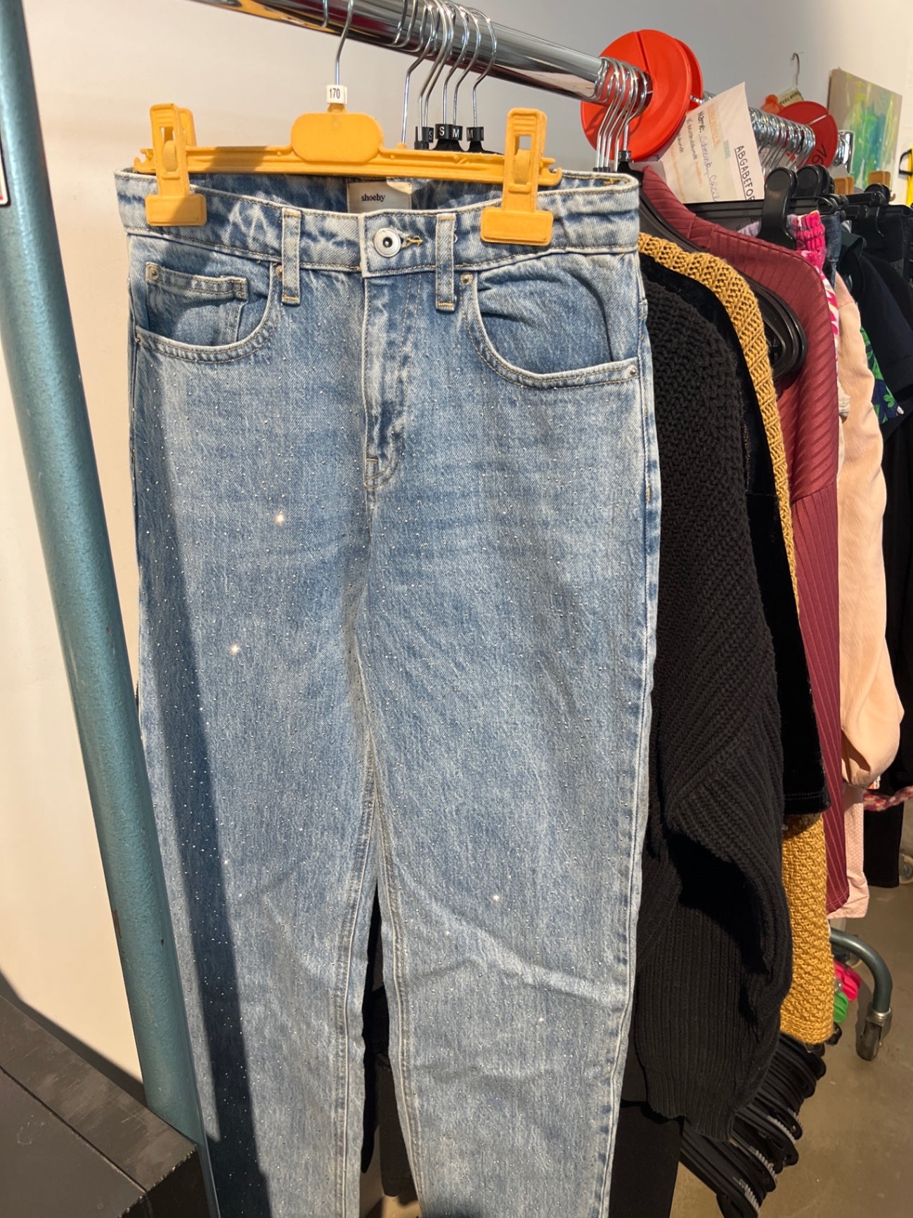 shoeby Jeans Blau Glitzer Gr.: M