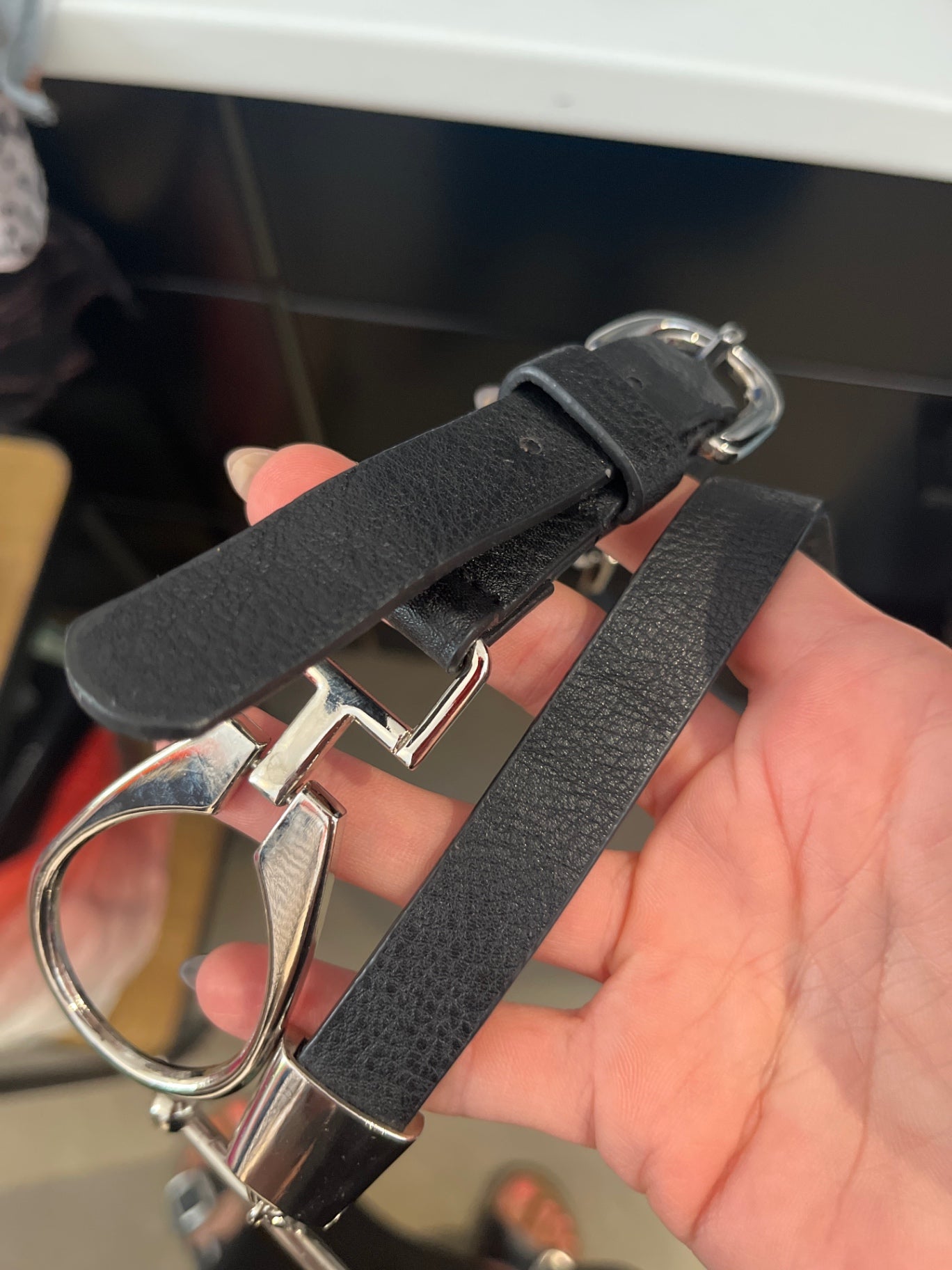 Gürtel schwarz silber schnallen