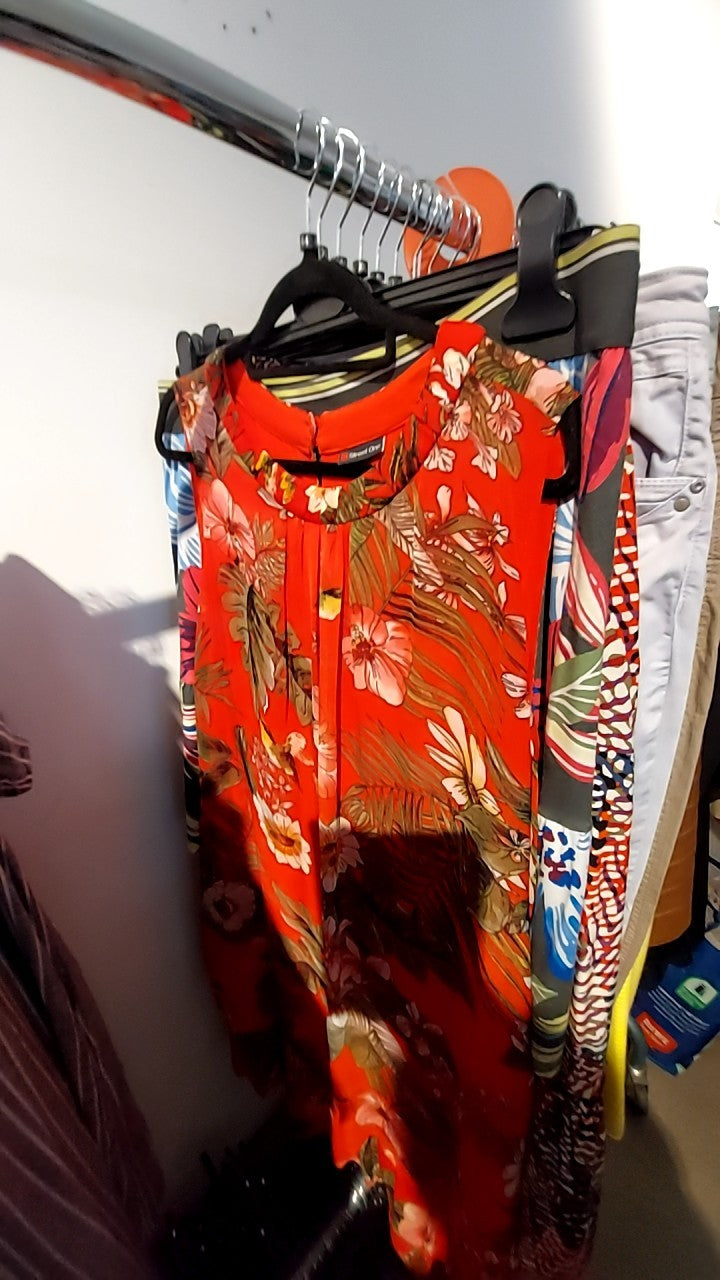 Street One Kleid Rot mit Blumen Gr.: 44