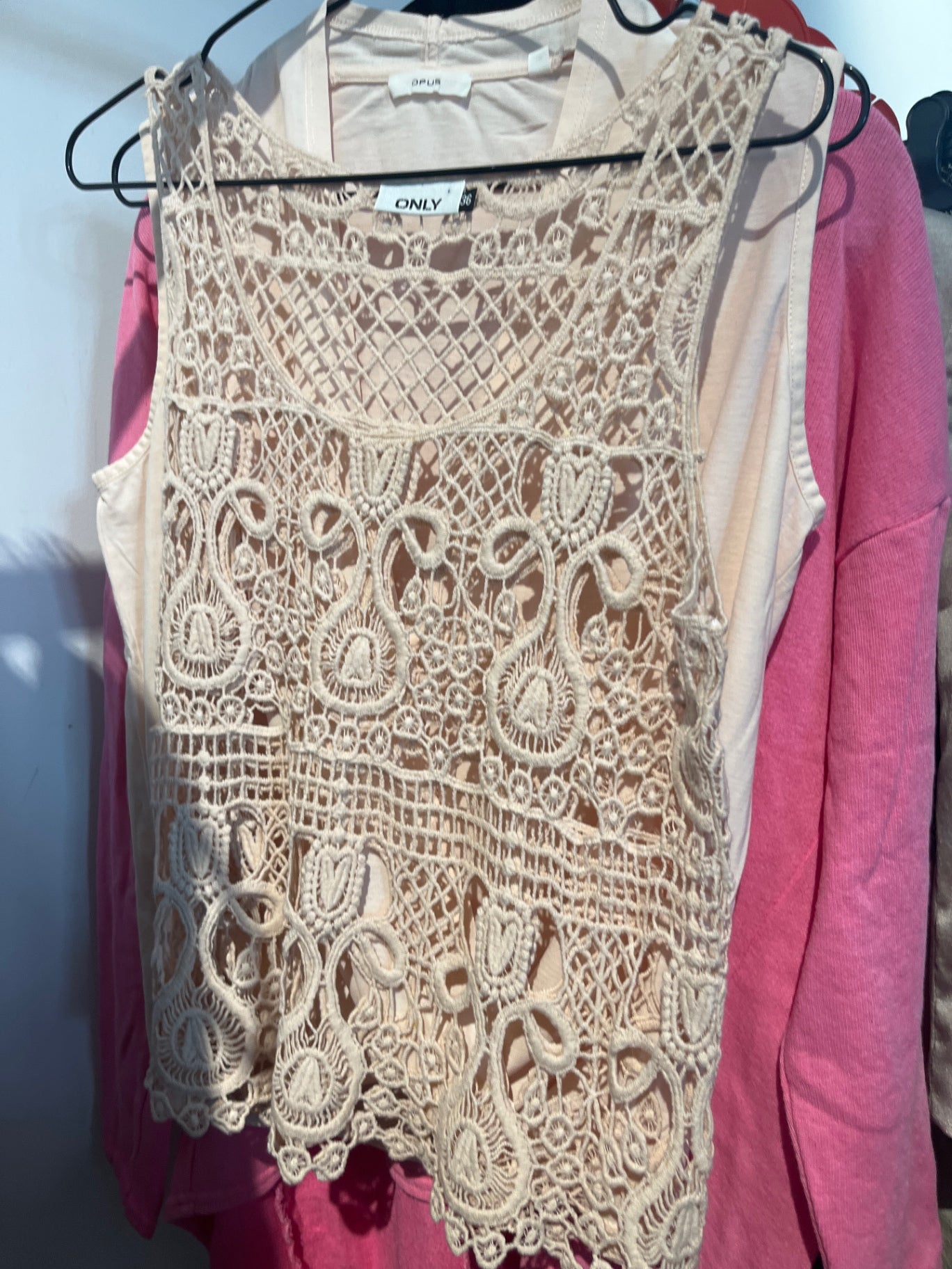 Only Spitzentop Beige Gr.: S