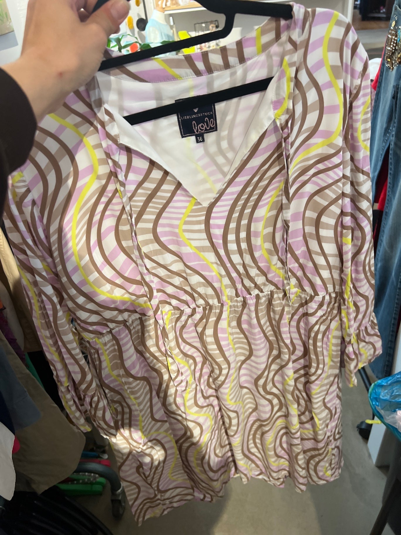 Lieblingsstück Blusenkleid Lila, Gelb Gr.: 36