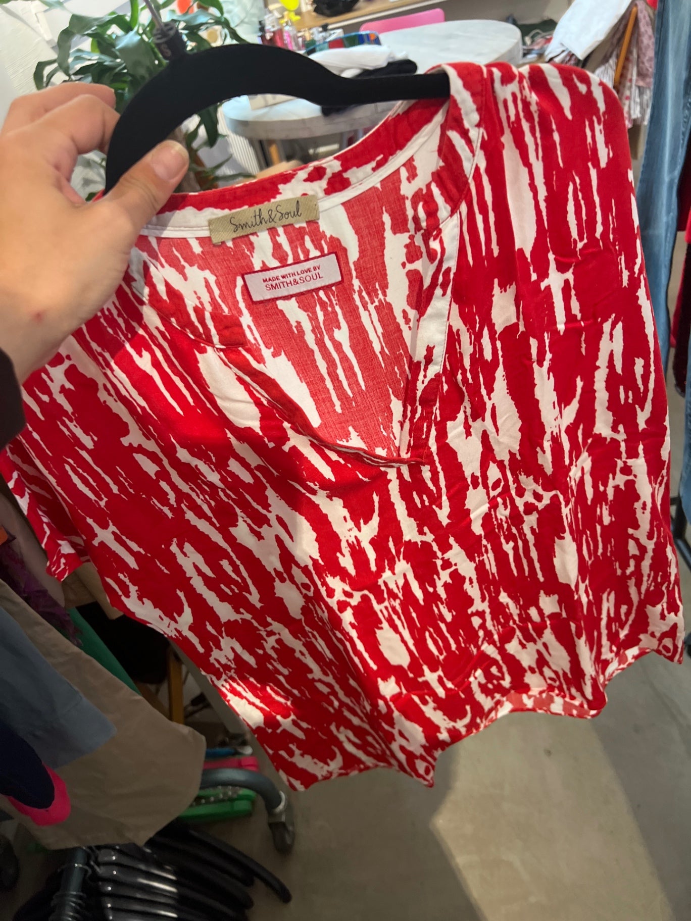 Smith & Soul T-Shirt Rot und Weiß Gr.: S