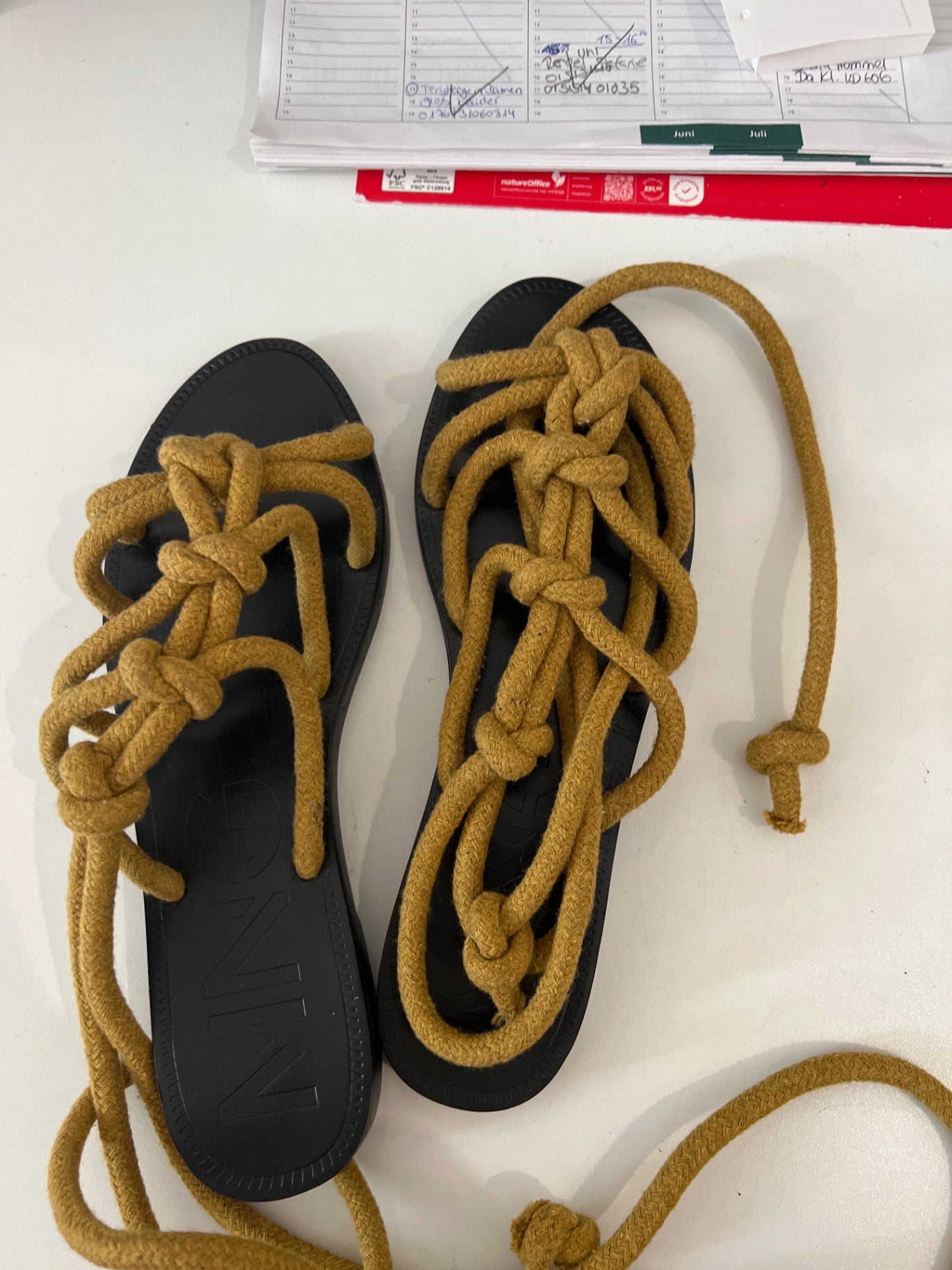 Mango Sandalen Gelb Gr.: 39