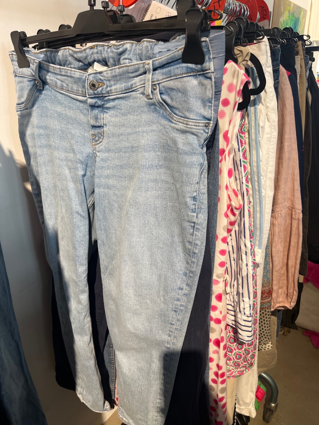 H&M Umstandsjeans Hellblau Gr.: L