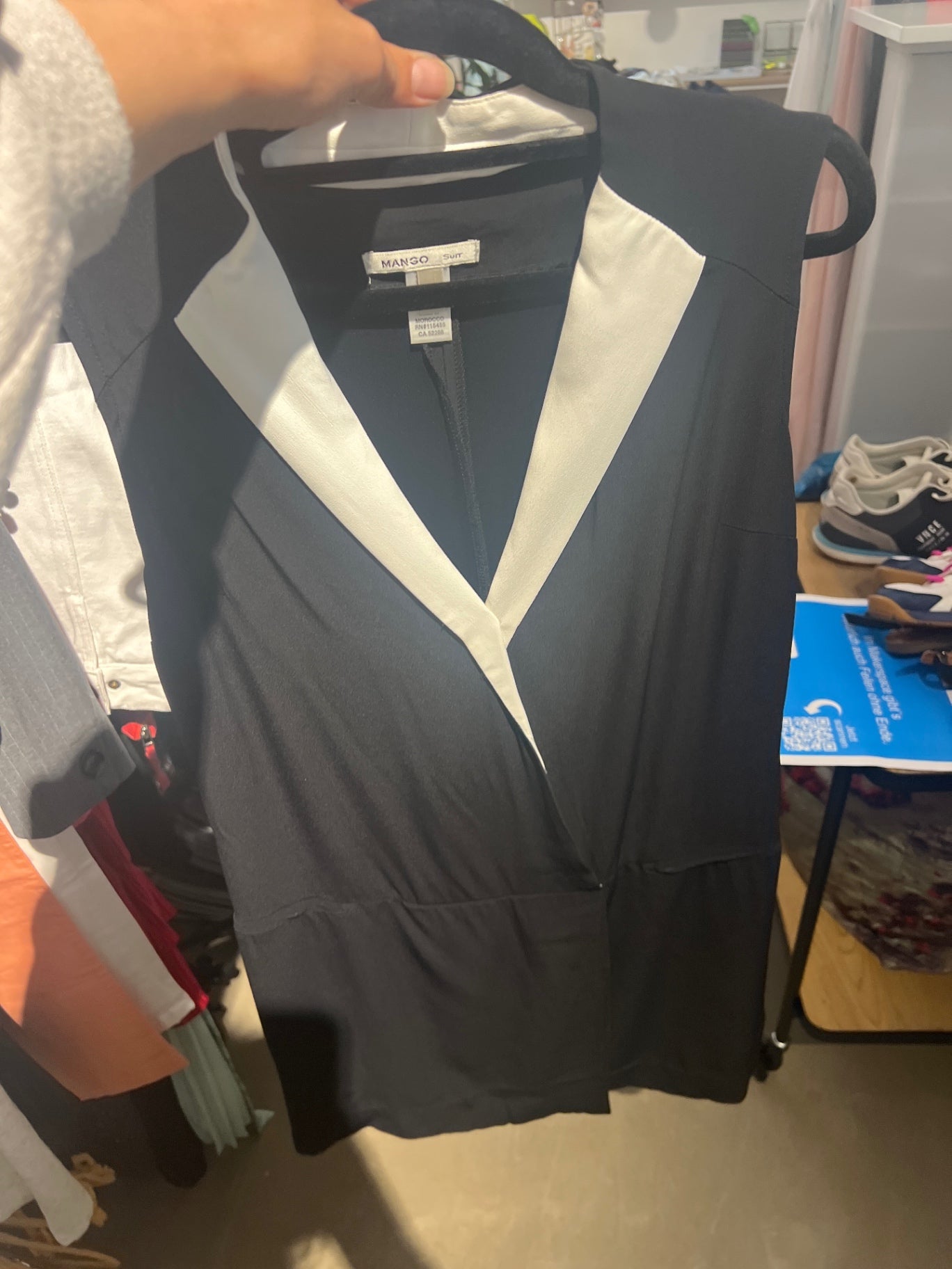 MANGO Kleid Schwarz und Weiß Gr.: S