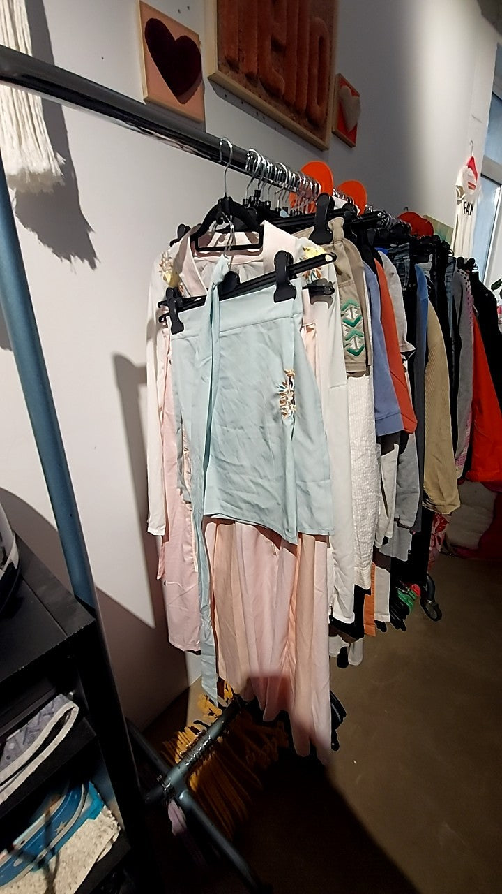 Idoo Cosplay Outfit 3 Teiler Weiß/Rosa/Mint Gr.: M