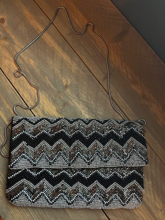 Bijou Brigitte Handtasche Schwarz, Silber, Braun