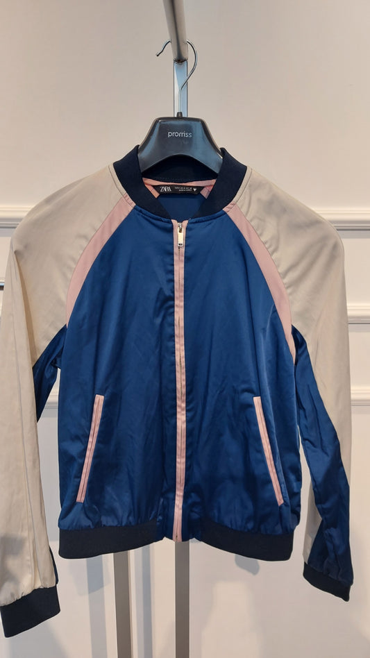 S Zara Jacke Blau, Beige, Rosa