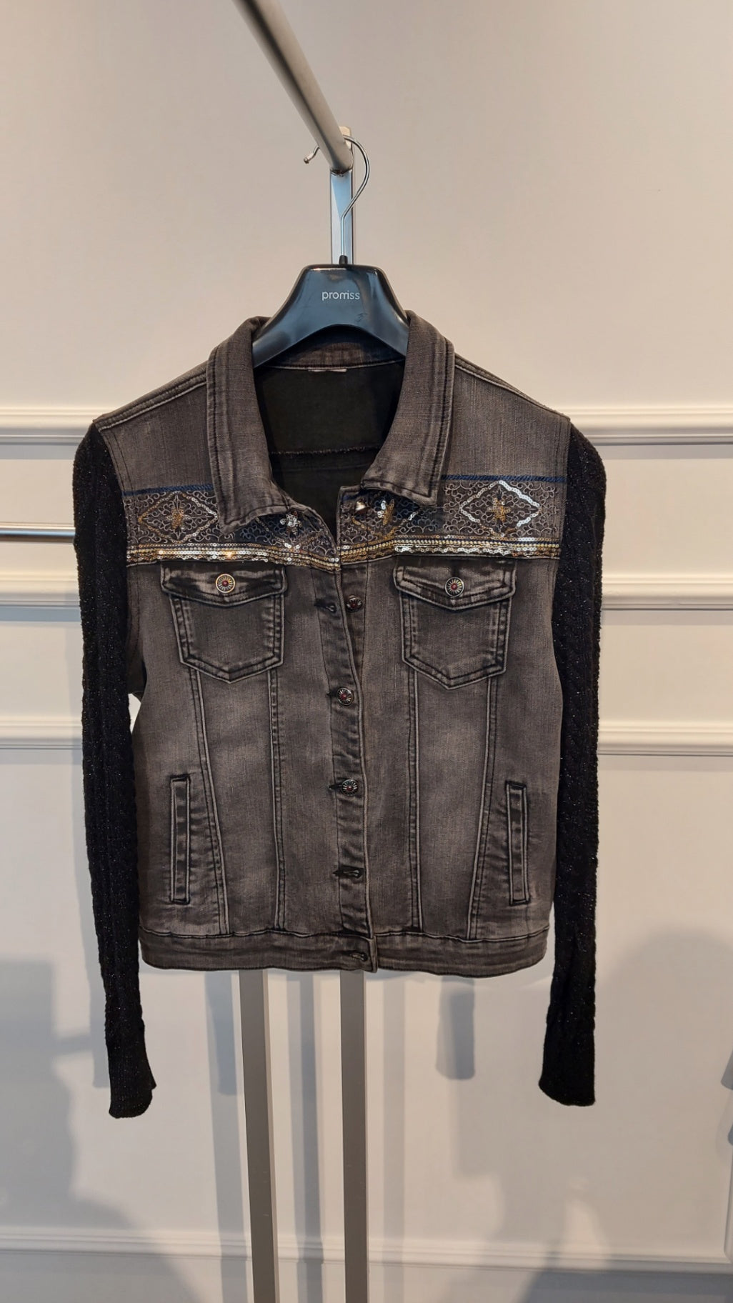 S Unbekannt Jacke Grau/schwarze Ärmel