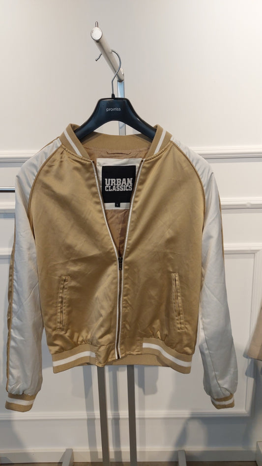 S Urban Classics Bomberjacke Beige und Weiß