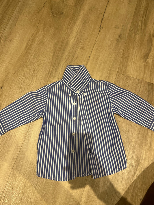 80 Tommy Hilfiger Hemd Blau und Weiß gestreift