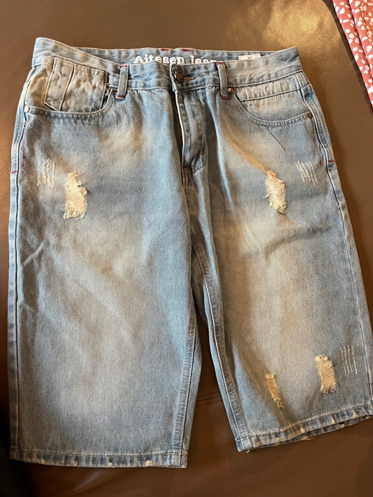 Aitesen Jeans Kurze Jeans Blau