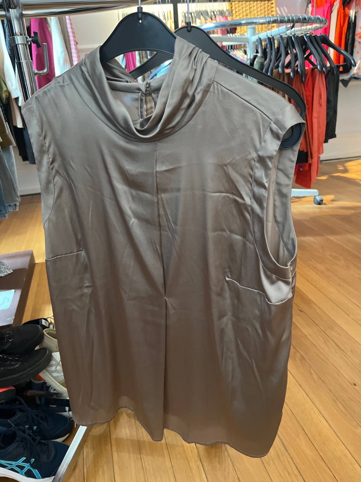 Unbekannt Ärmellose Bluse Braun