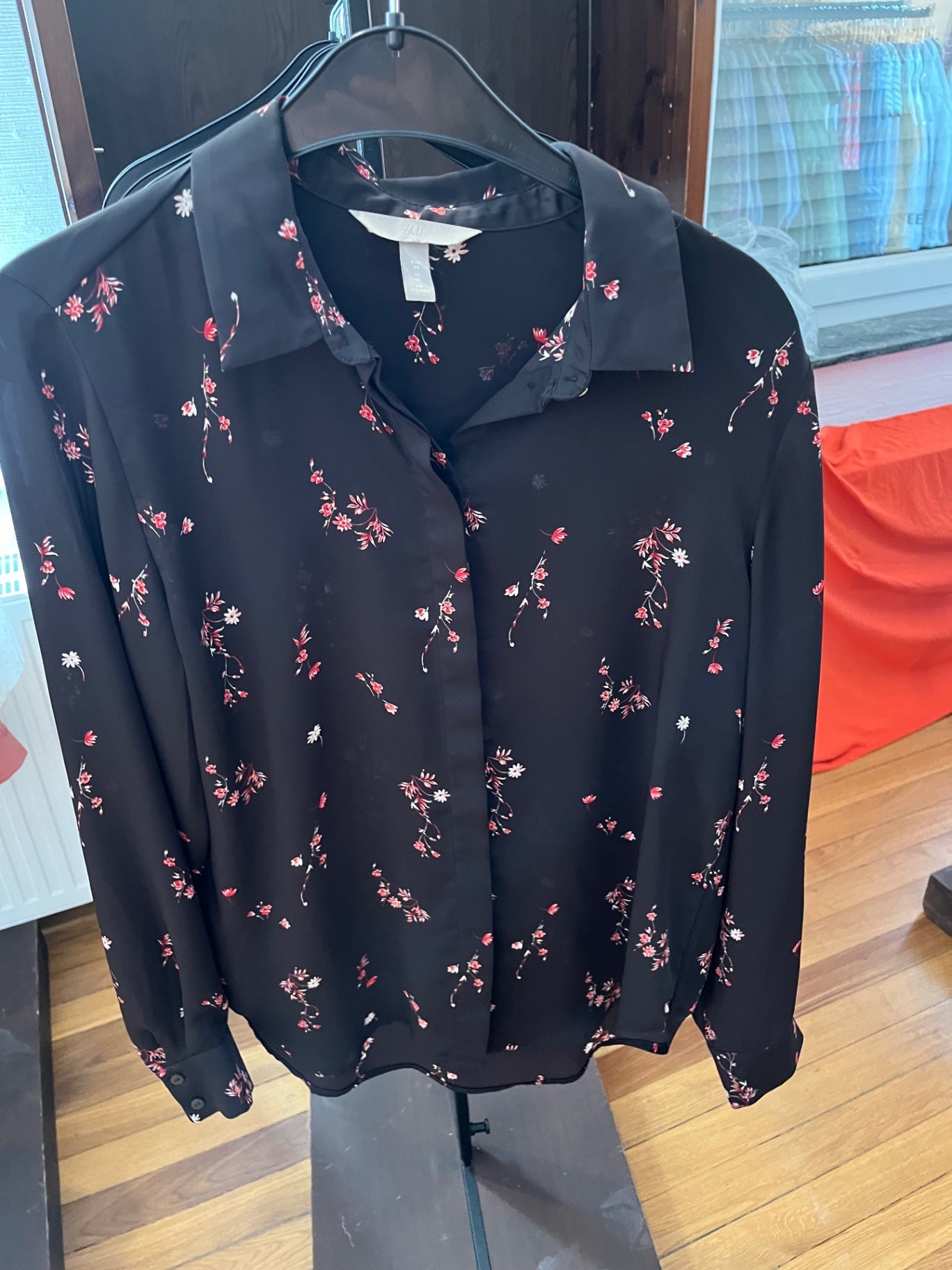 H&M Bluse Schwarz Blumen