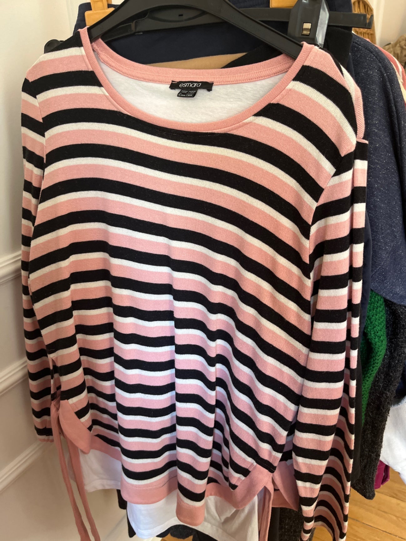 Esmara Pullover Rosa und Schwarz gestreift
