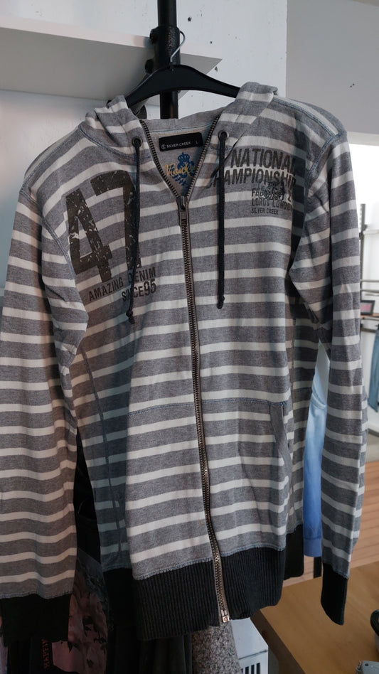 Silver Creek Kapuzenjacke Grau und Weiß