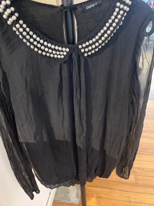 DIFF Bluse Seide  Schwarz